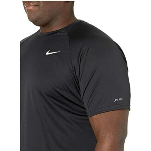 NWT NIKE MEN'S HYDROGUARD SWIM T-SHIRT BLACK - Picture 2 of 6